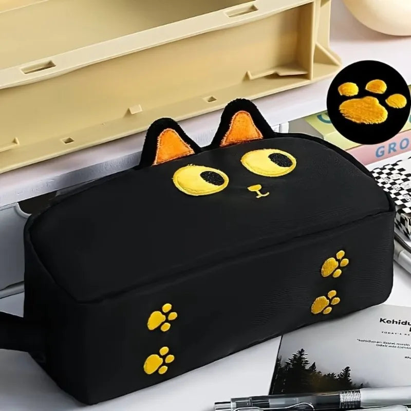 Astuccio per matite a forma di gatto con orecchie peluche – capacità extra per…