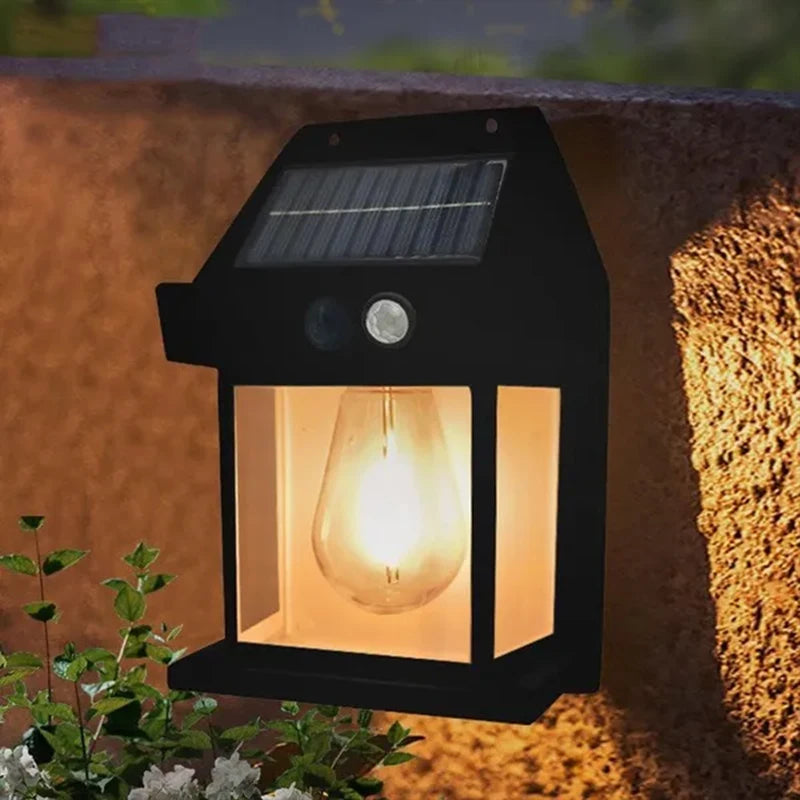 Lampada solare da parete con sensore movimento, 3 modalità, IP65, per giardino