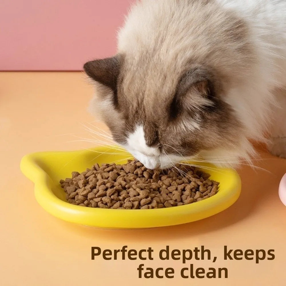 Ciotola per gatto a forma di gatto antiscivolo in plastica – 4 colori