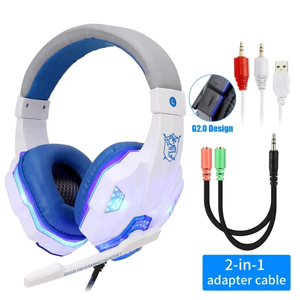 Cuffie da gioco cablate con LED, microfono retrattile e ANC