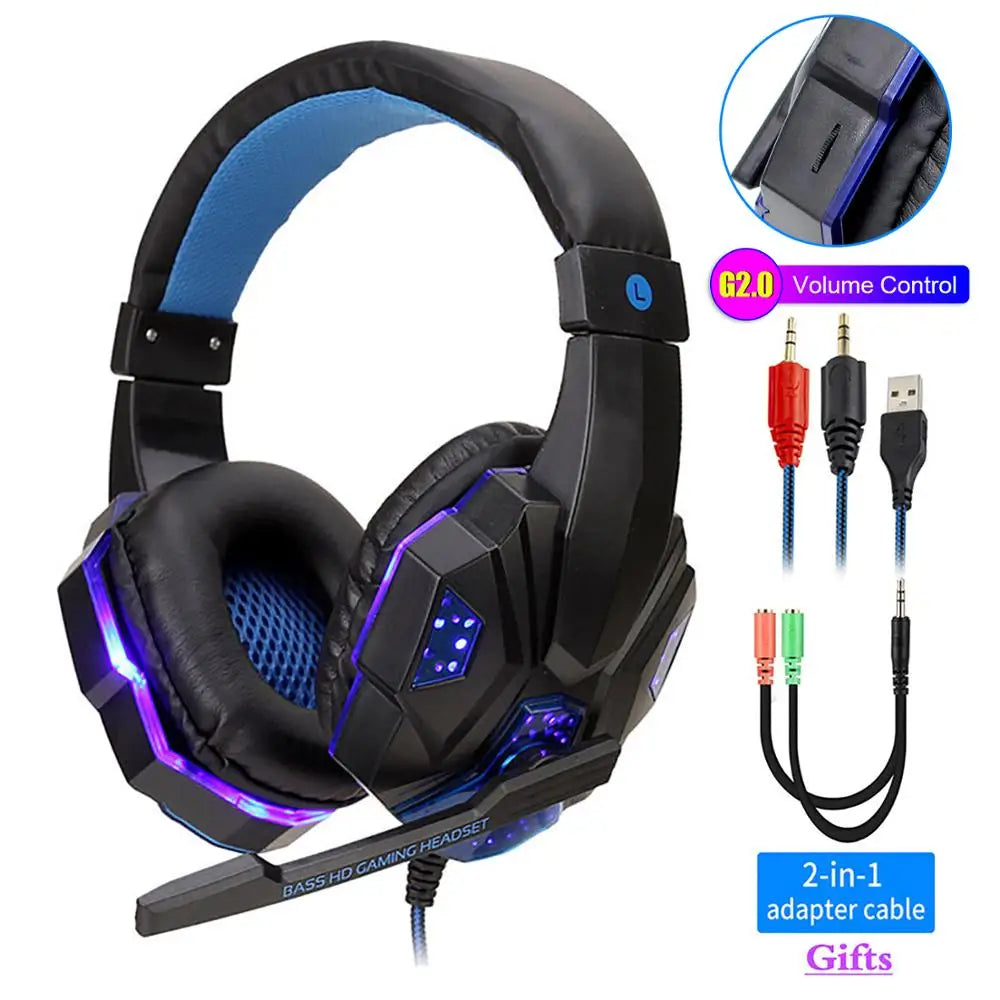 Cuffie da gioco cablate con LED, microfono retrattile e ANC