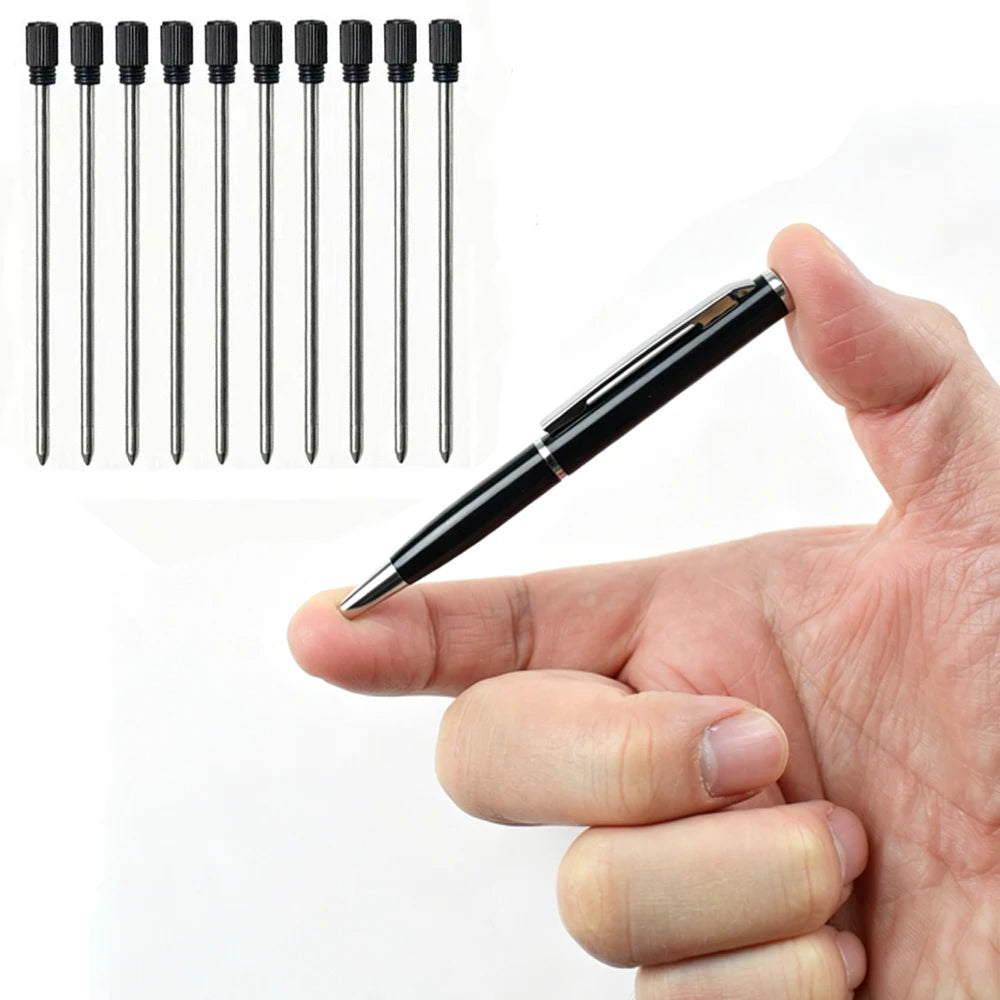 Penna a sfera retrattile compatta in metallo, mini portaoggetti, 0,7 mm, 10…