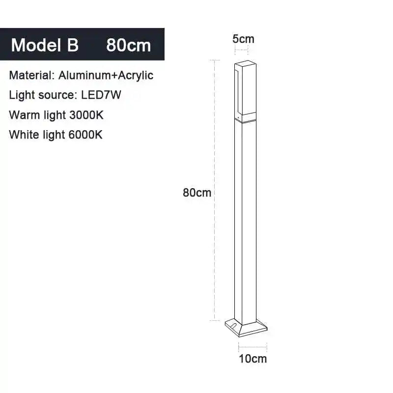Lampada LED da Giardino Impermeabile 30-80 cm – Design Contemporaneo