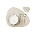 Set 2 tovagliette rotonde in eco-poliestere verde – lavabili, antiscivolo