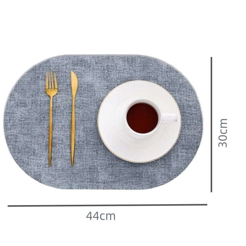 oval decorative placemats set (1/4/6 pcs) – heat‑resistant faux leather, non‑slip