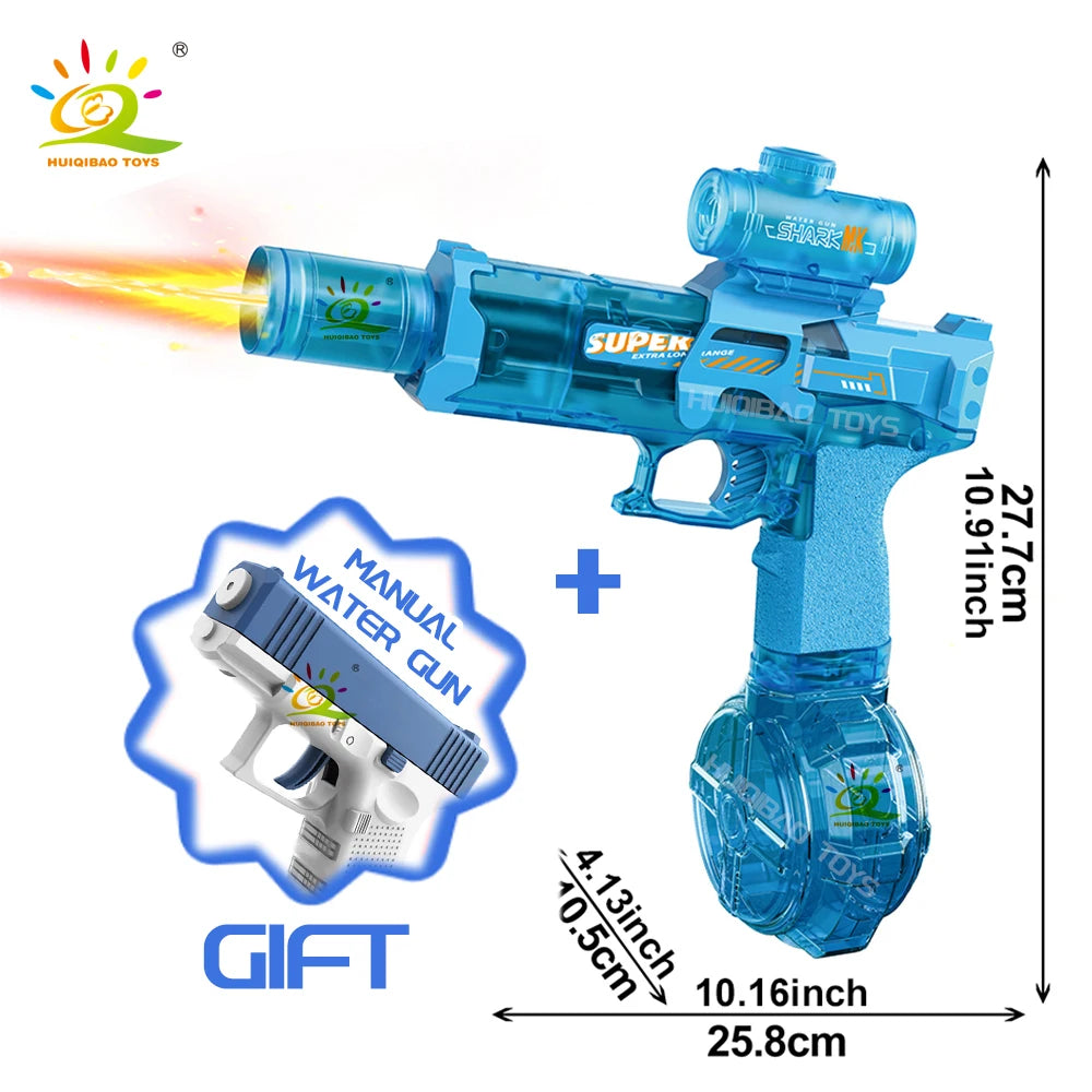 Pistola d'Acqua Elettrica con Scatto Automatico, LED e Ricarica Type‑C – 8 m