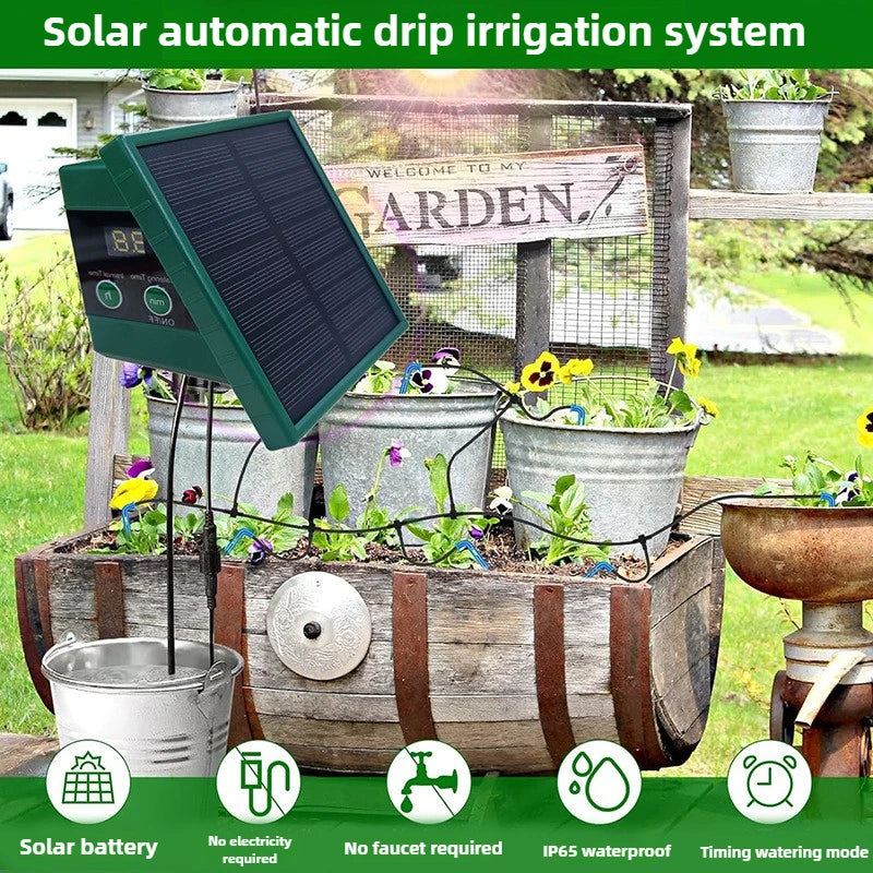 Sistema di Irrigazione Solare Automatico per Giardino e Balcone – Kit DIY Drip