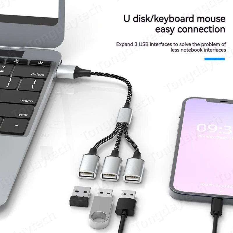 Hub USB Type-C 4 porte con supporto SSD 2.5" - Trasferimento dati veloce