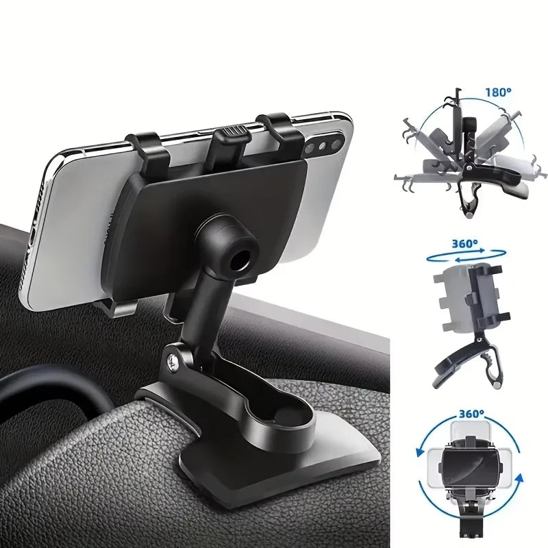 Supporto per cellulare da auto rotante 360°, compatibile 4‑7 pollici