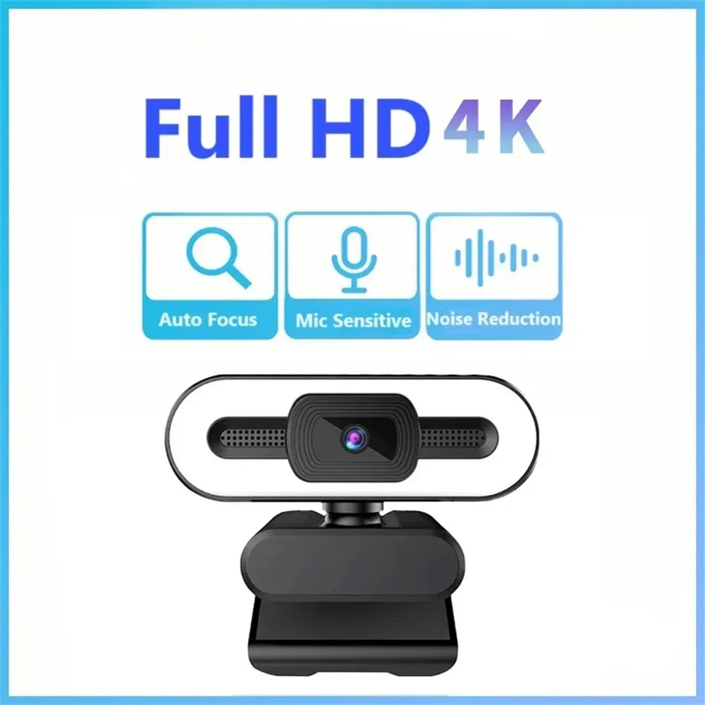 Webcam HD 4K con Autofocus, microfono integrato e rotazione 360° – Plug & Play…