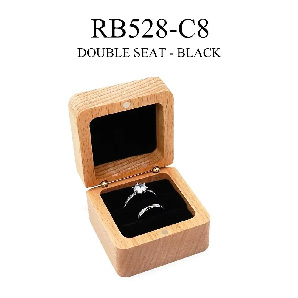 Boîte à bagues en bois de noyer pour demande en mariage, coffret à bijoux vide en bois pour boucles d'oreilles et bagues, boîte pour bague de fiançailles, boîte pour alliances, cadeau d'anniversaire