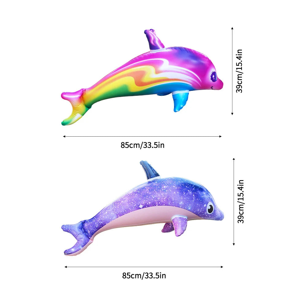 Delfino gonfiabile arcobaleno per feste a tema marino – decorazione piscina