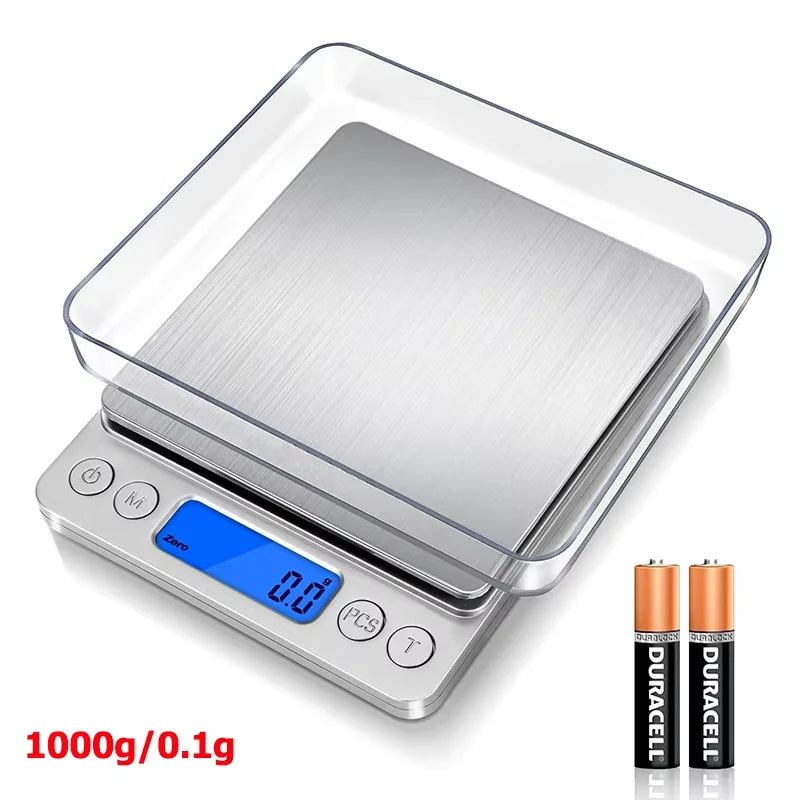 Bilancia da cucina digitale mini con vassoio, 6 modalità, display LCD, grammi e…