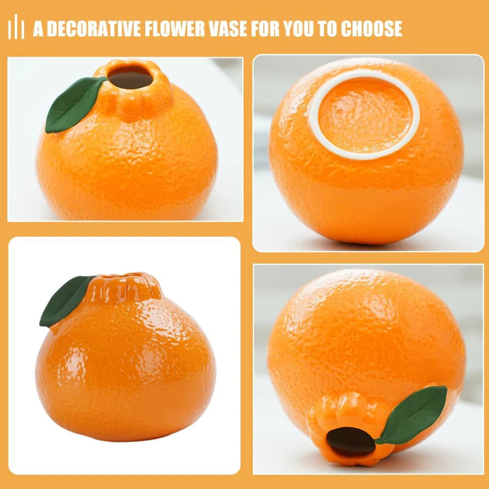 Vaso in ceramica arancione a forma di frutta – decorazione tavolo elegante