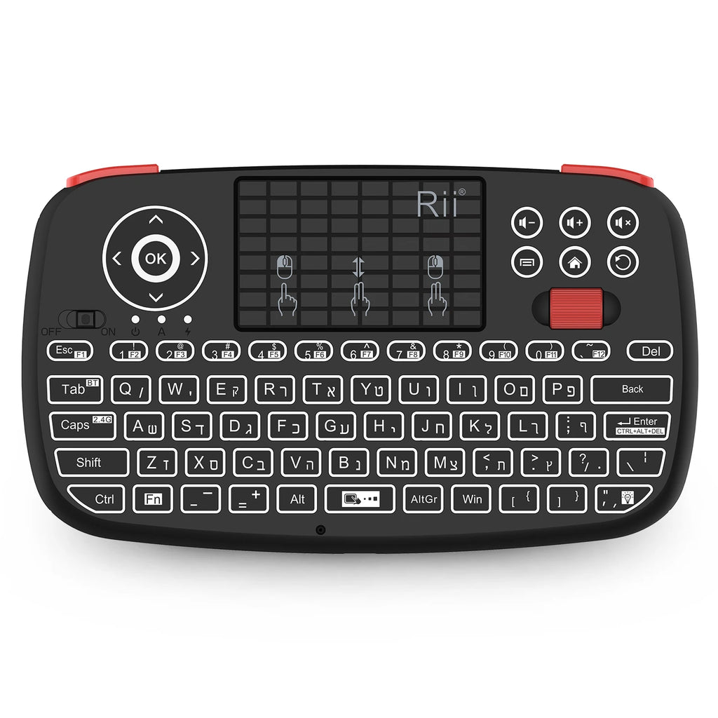 Tastiera wireless mini con touchpad e retroilluminazione, Bluetooth e 2.4 GHz