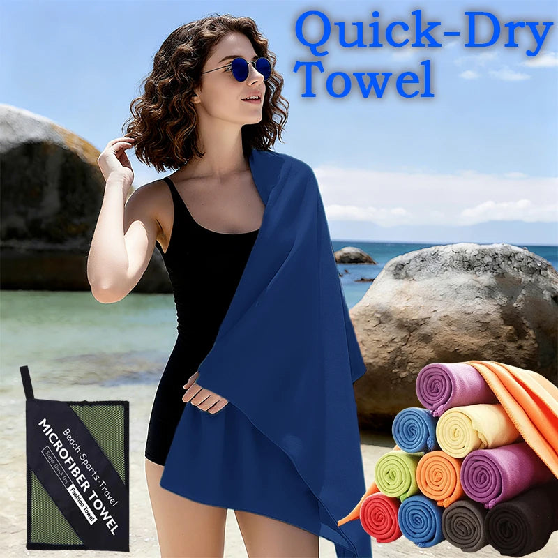Microfiber Towel 6 Sizes  Quick Dry Super Absorbent High Quality Towel  Portable Bag  Gym Beach Yoga Camping Travel Sports Daily
