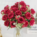 Bouquet di Rose Artificiali in Seta – 30 cm, Decorazione Matrimonio e Casa