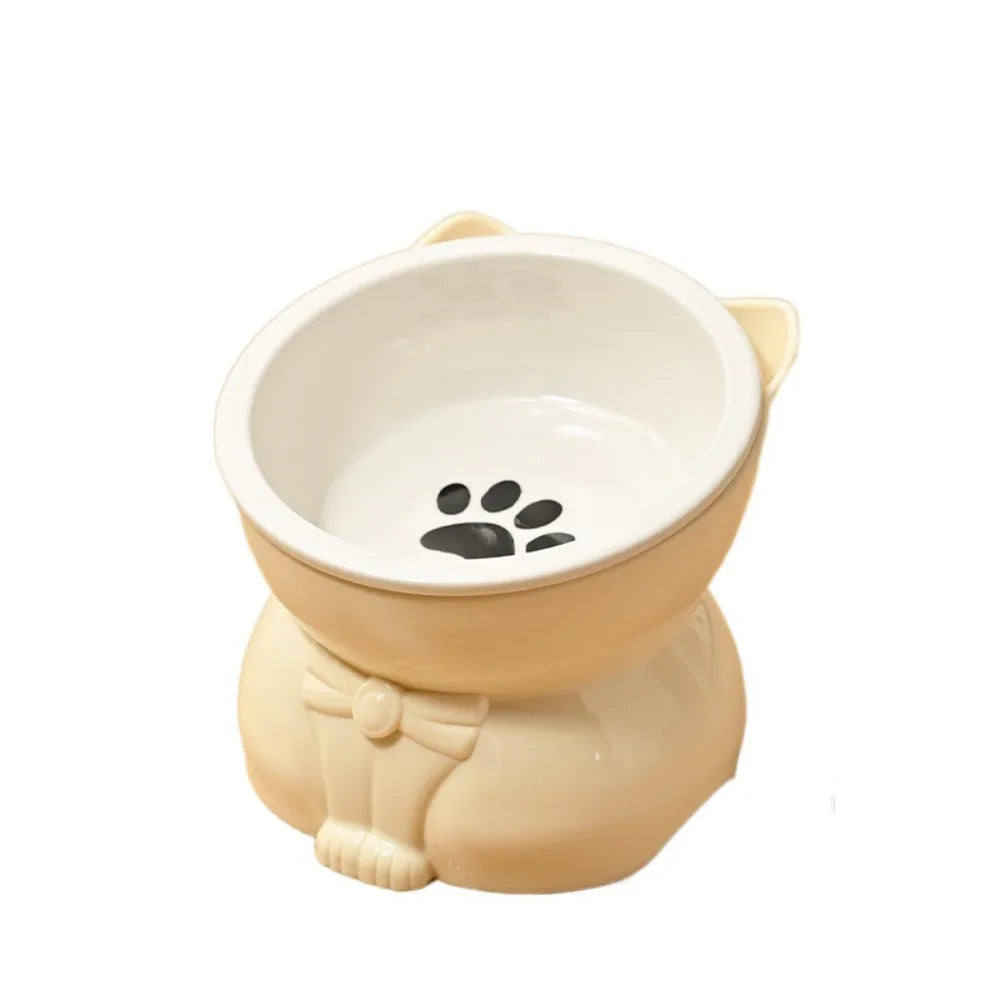 Ciotola in ceramica per gatti e cani, design inclinato antiscivolo