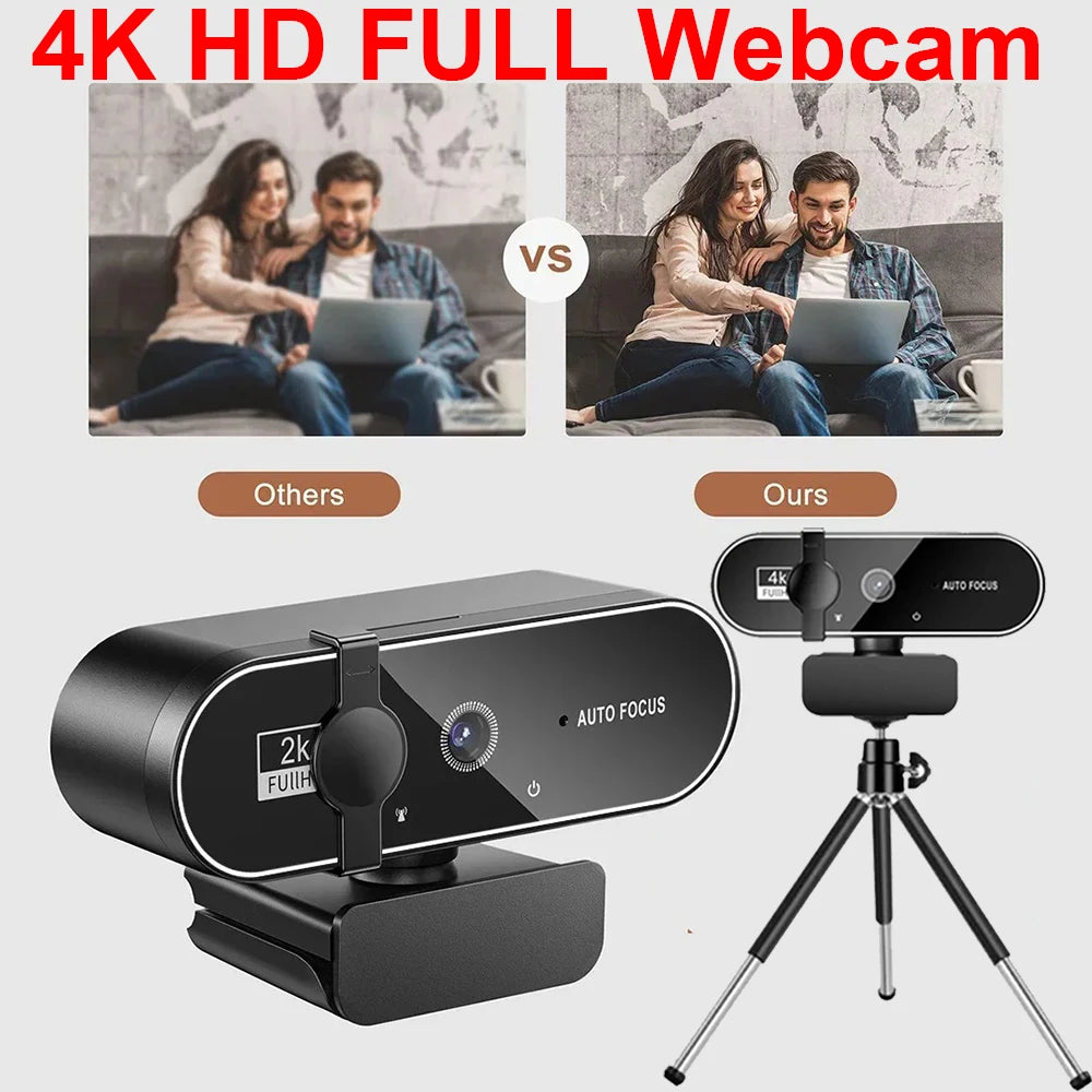Webcam 4K Full HD con Autofocus e Microfono Integrato – USB 2.0