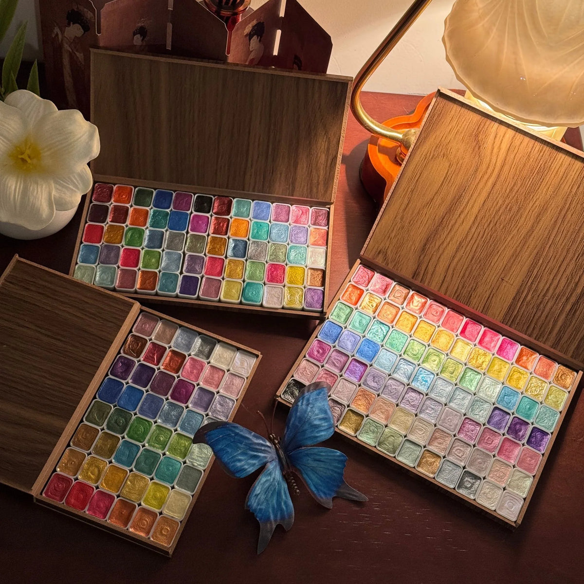 28-120 Colors Pearl Watercolor Pigment: Metallic Solid Paint Portable Art Kit for Painting - Perfect Holiday Gifts for Artists
