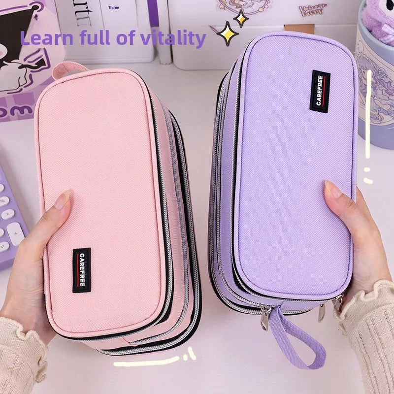 Grande trousse en tissu pour l'école et le bureau – Organisateur pour fournitures de papeterie