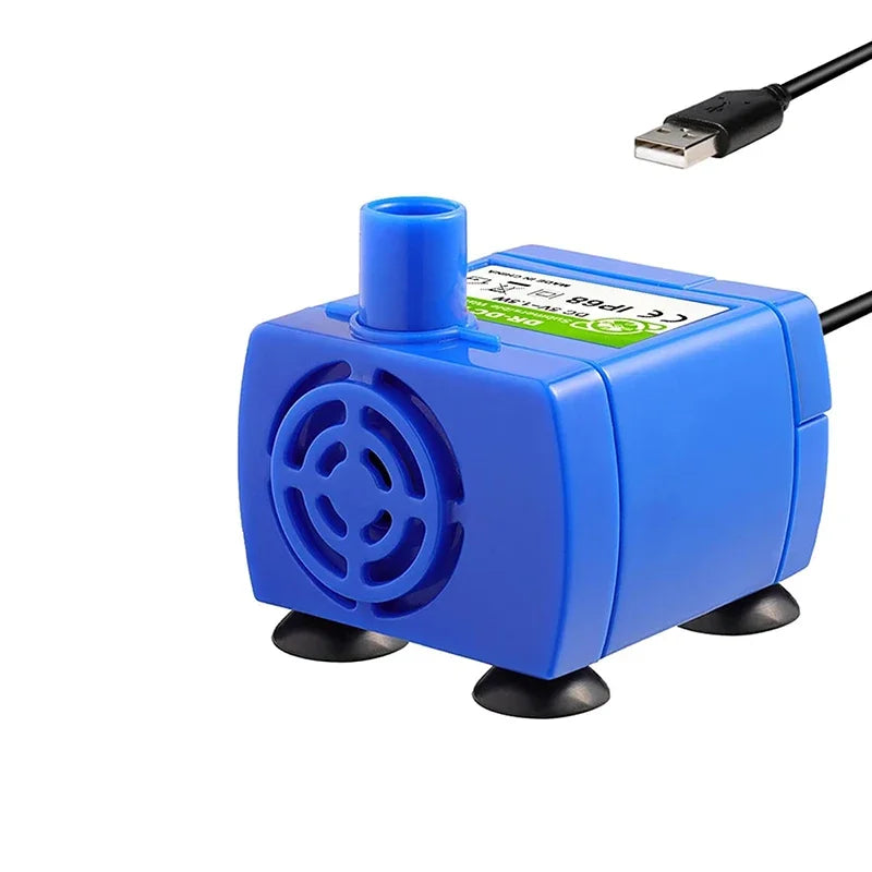 Pompa USB sommersa per fontane d'acqua per gatti, cani e acquari – 160 L/h
