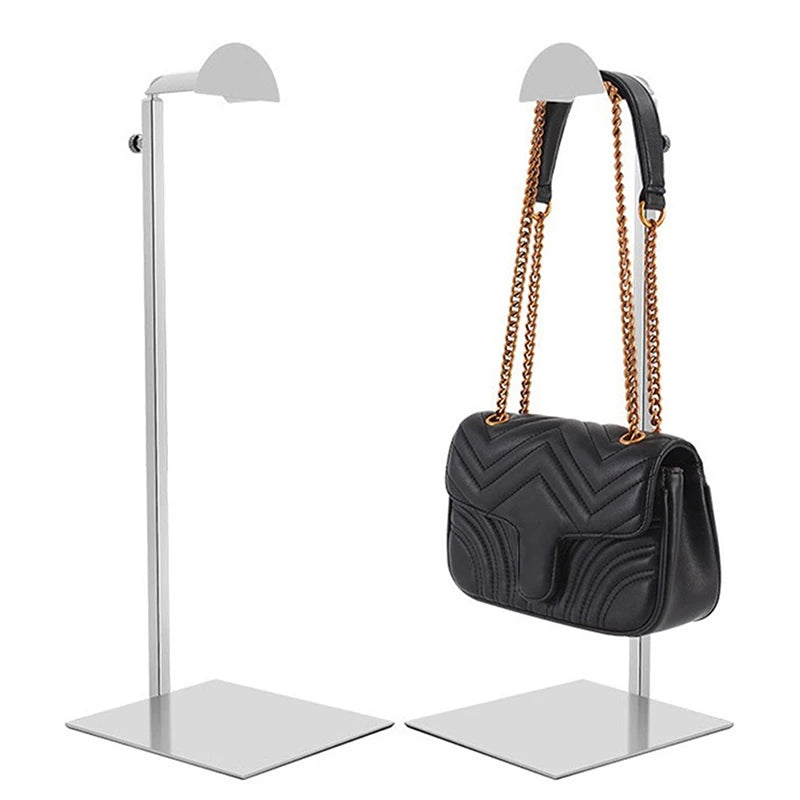 Espositore a sospensione regolabile in oro/argento per borse e pochette