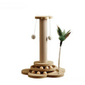 Gioco Gatto in Legno con Disco Rotante e Palline – Tappetino Graffiabile Sisal