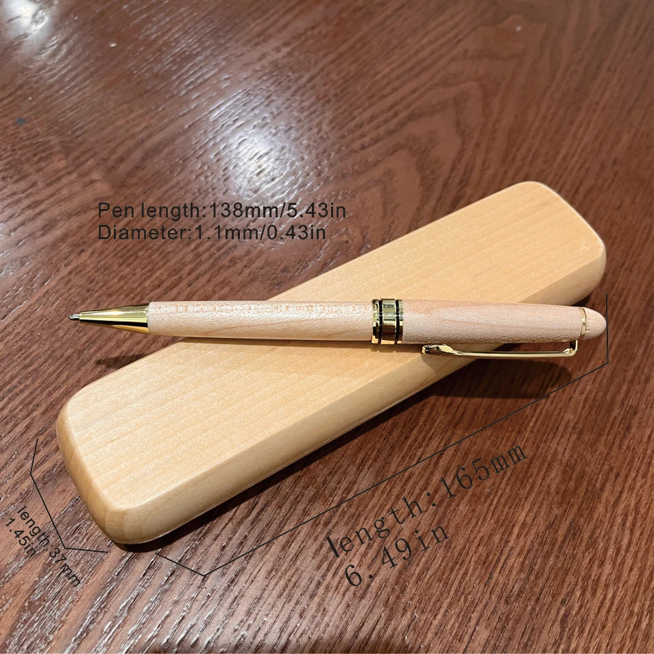 Penna a sfera in legno con astuccio – regalo elegante per ufficio e scuola