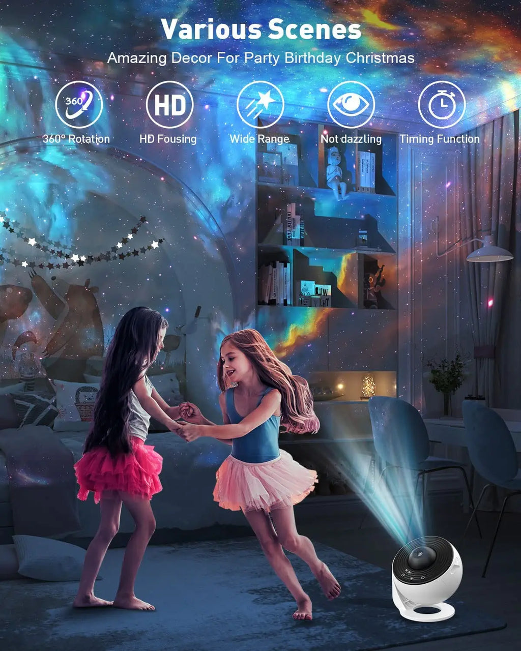 13  in 1 Star Projector, Planetarium Galaxy Projector for Bedroom, Aurora Projector, Night Light Projector for Kids Adults