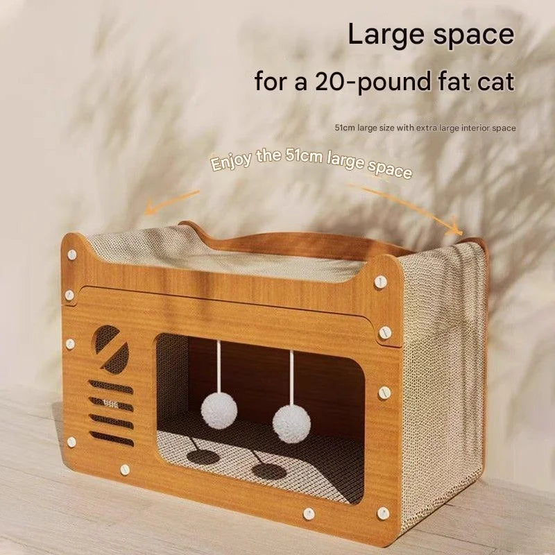 Tavola graffiatrice 2 in 1 per gatti con ripiano di riposo