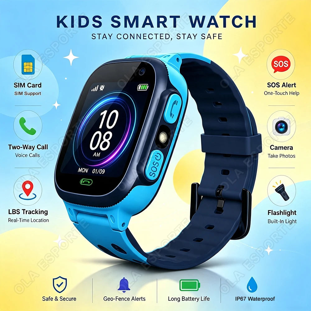 Smartwatch per bambini con chiamata bidirezionale, SOS, GPS e impermeabile