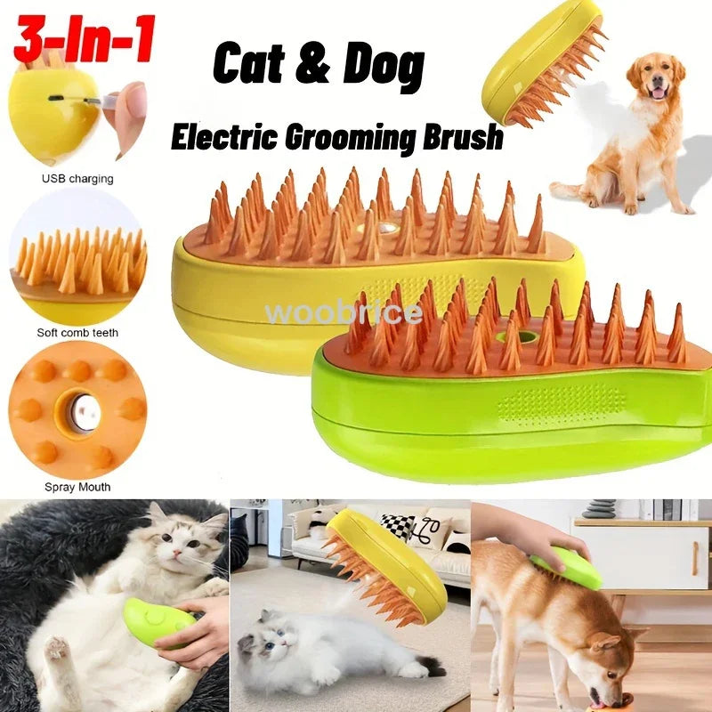 Spazzola a vapore 3 in 1 per cani e gatti – Rimuove nodi e peli sciolti