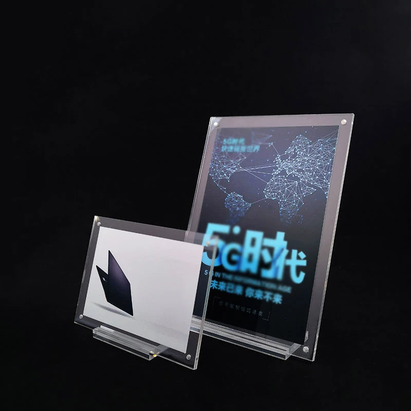 Acrylic Desktop Display Frame Transparent Photo Frame Poster Display Stand Postcard Certificates Price Tags Display Frame
