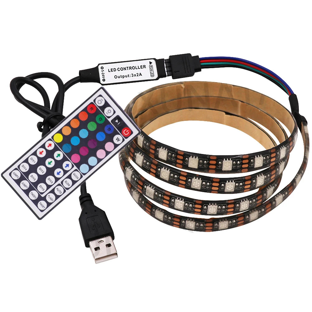 Striscia LED RGB 5V USB, 16 colori, telecomando, impermeabile