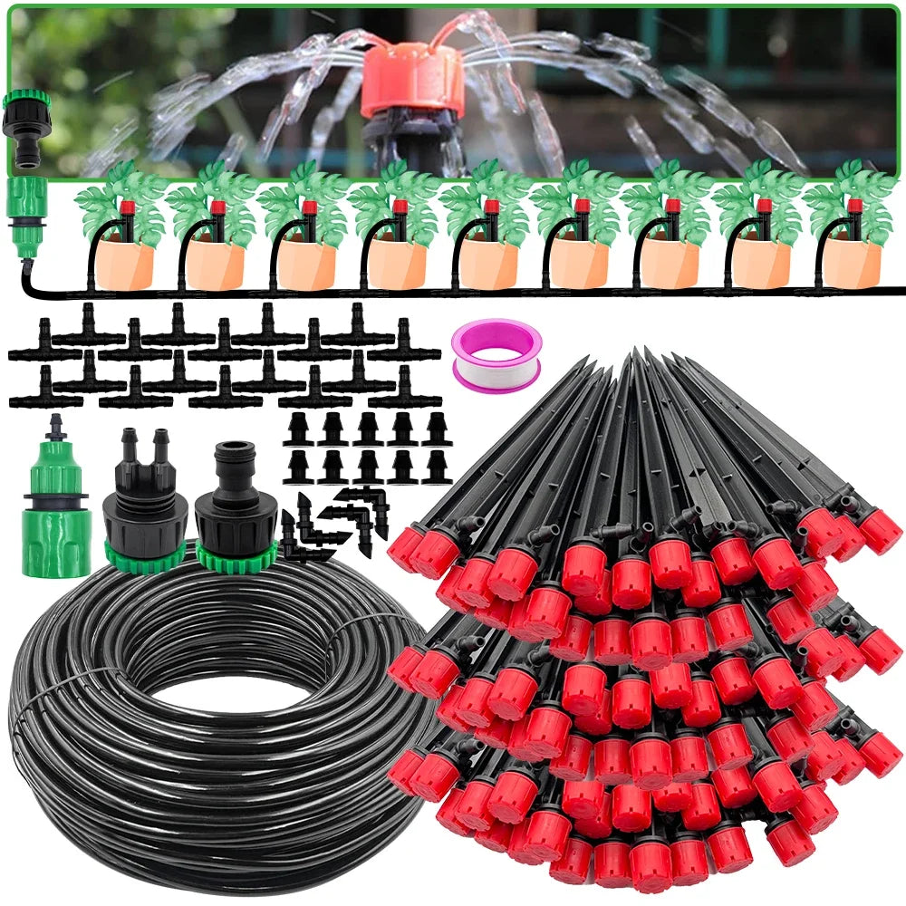 Kit Irrigazione a Goccia Automatico con Sprinkler 13 cm per Bonsai, Vasi e Serre