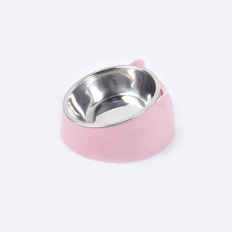 Ciotola rialzata 15° per cani e gatti, acciaio inox con base antiscivolo