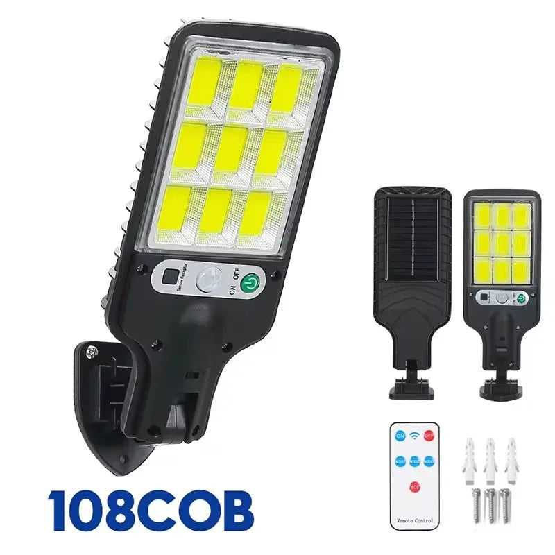 Lampada da Giardino Solare 30.000 lm con Sensore di Movimento, 3 Modalità, IP65