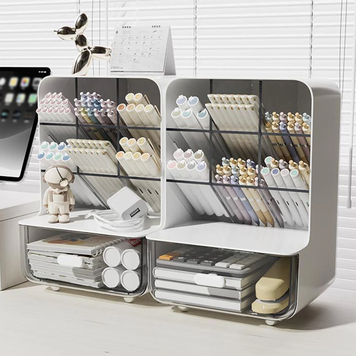 Clear Desk Organizer Pen Holder Multi-layer Pencil Storage Box Office Stationery Supplies Organizer Home School Desk Accessories
