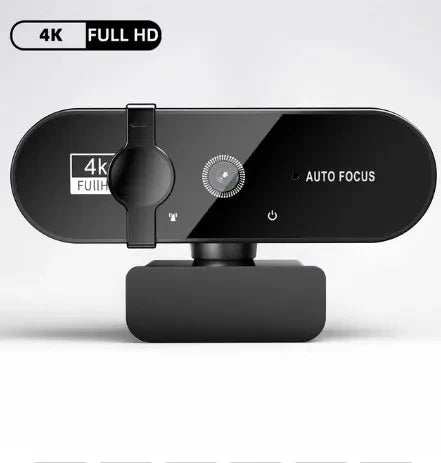 Webcam 4K Full HD con Autofocus e Microfono Integrato, USB, Compatta