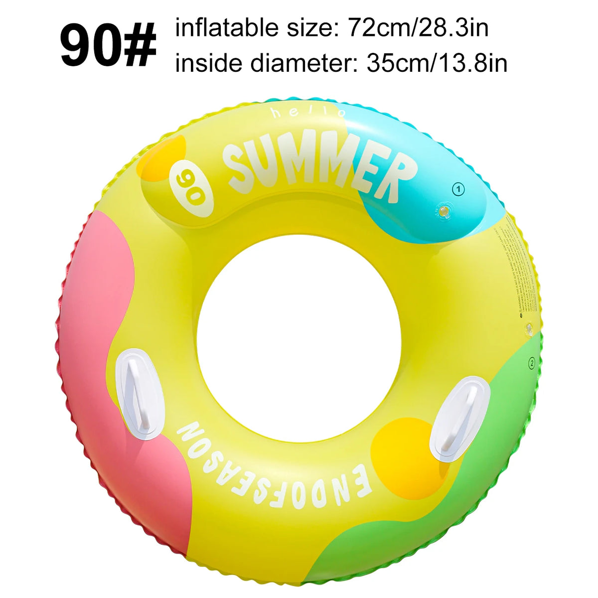 1PC Vibrant Color Thickened Inflatable Swim Ring, Adult Underarm Swimming Ring for Summer