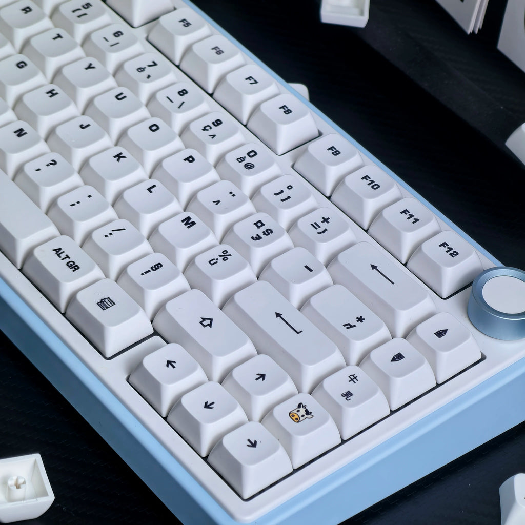 Keycaps meccaniche XDA PBT bianco tema mucca per switch MX