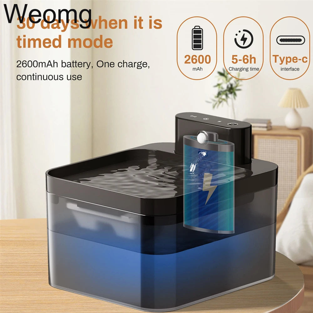 Fontana Wireless per Gatti 2.2L con Sensore Movimento, Distributore Automatica