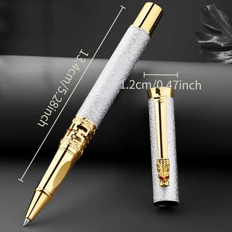 Set 4 penne a sfera Testa di Drago – Oro, Argento, Nero, punta 0.5 mm