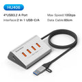 Hub docking USB‑C 10 Gbps 4/10 porte alluminio con lettore SD/TF