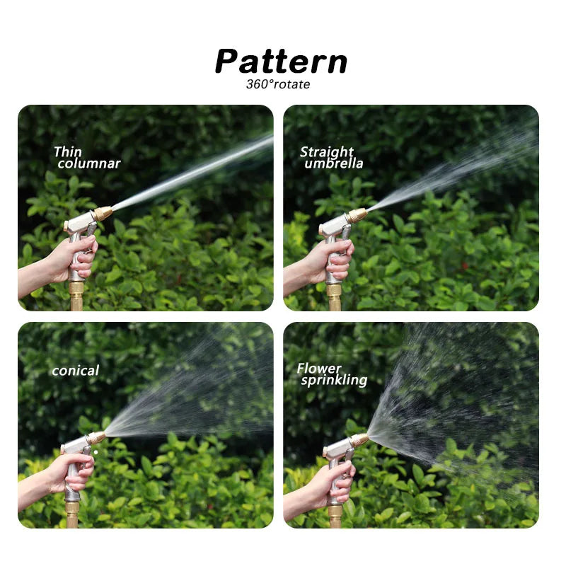 Tubo da Giardino Espandibile 2,5‑30 m Doppio Connettore Metallico – Verde Scuro