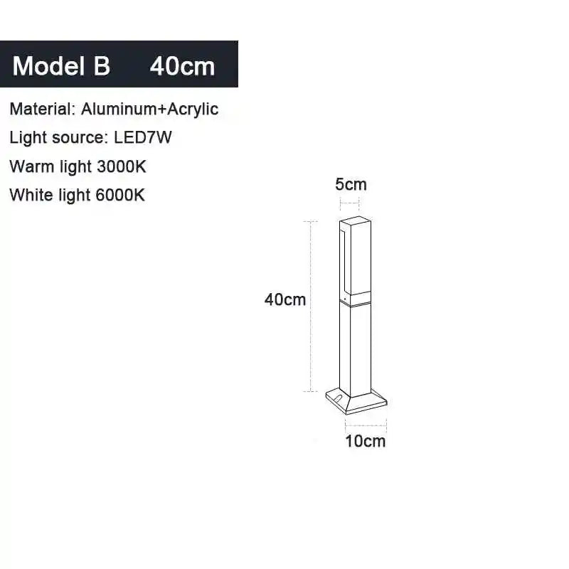 Lampada LED da Giardino Impermeabile 30-80 cm – Design Contemporaneo