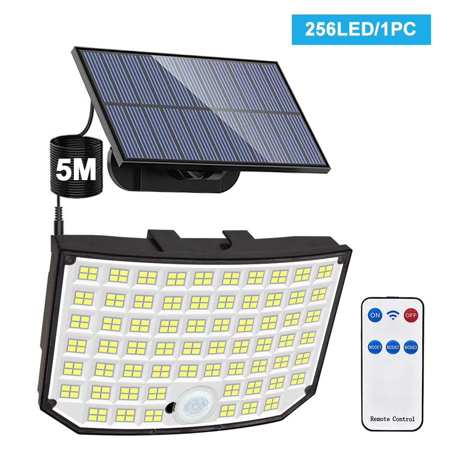 Lampada da Giardino Solare a LED con Sensore di Movimento IP65 – 400 LED, 5 m