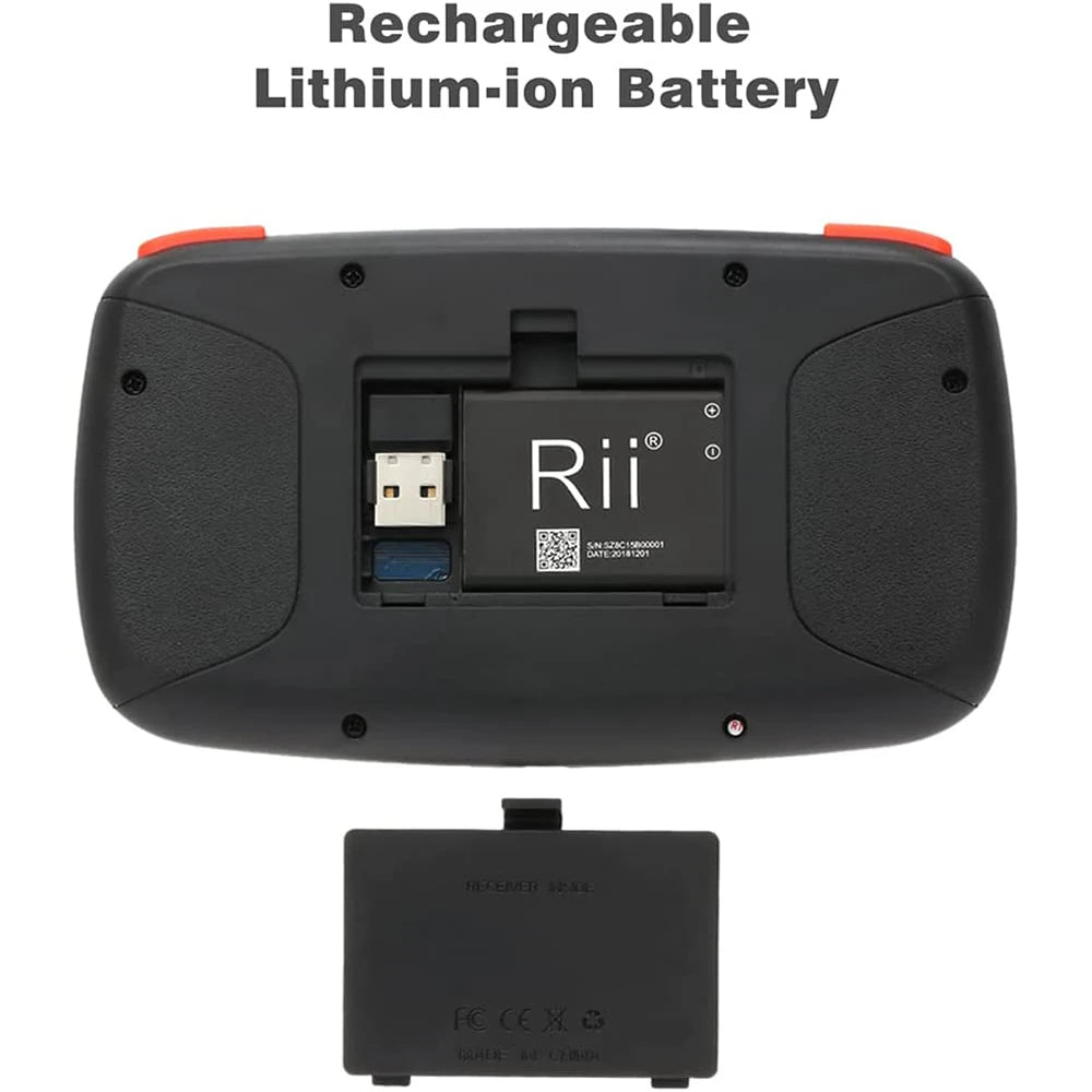 Tastiera wireless mini con touchpad e retroilluminazione, Bluetooth e 2.4 GHz
