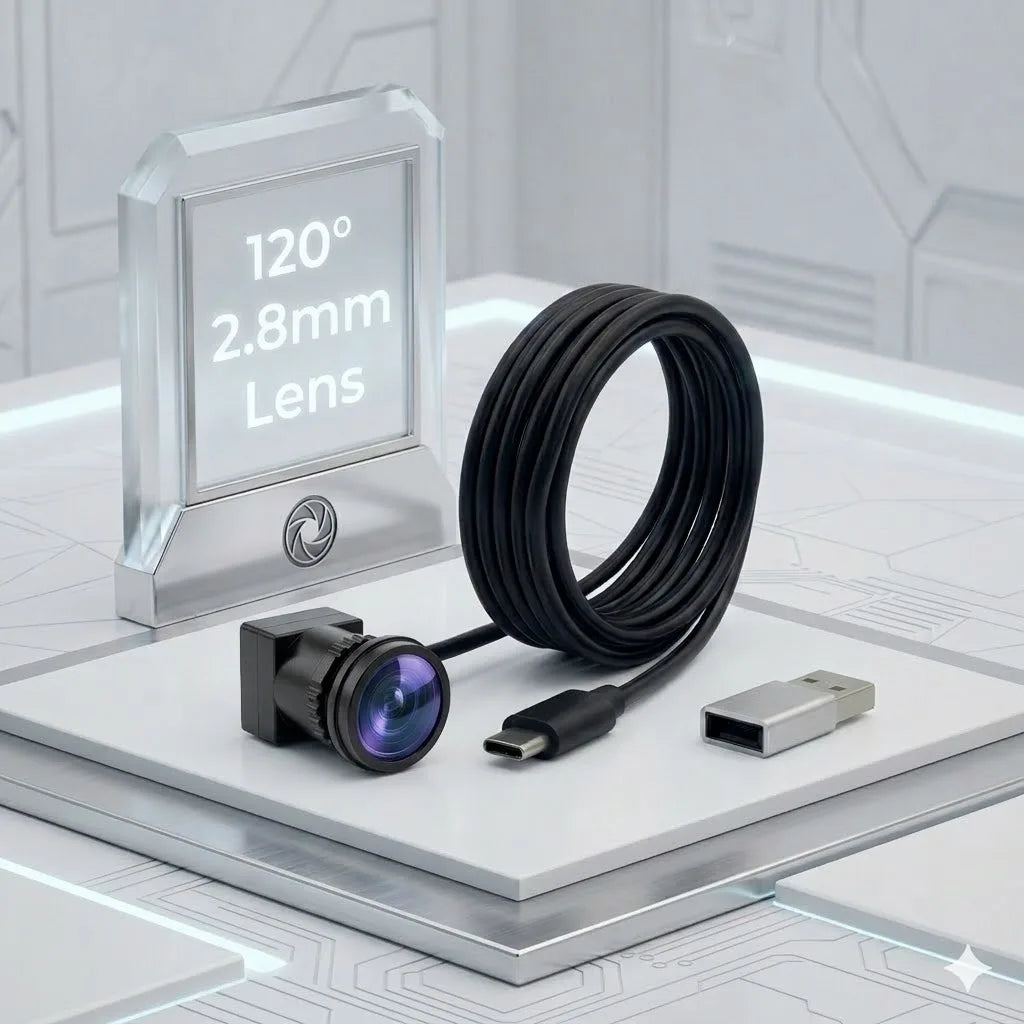 Webcam HD 1080p USB‑C con lente 90° o 120° e microfono integrato